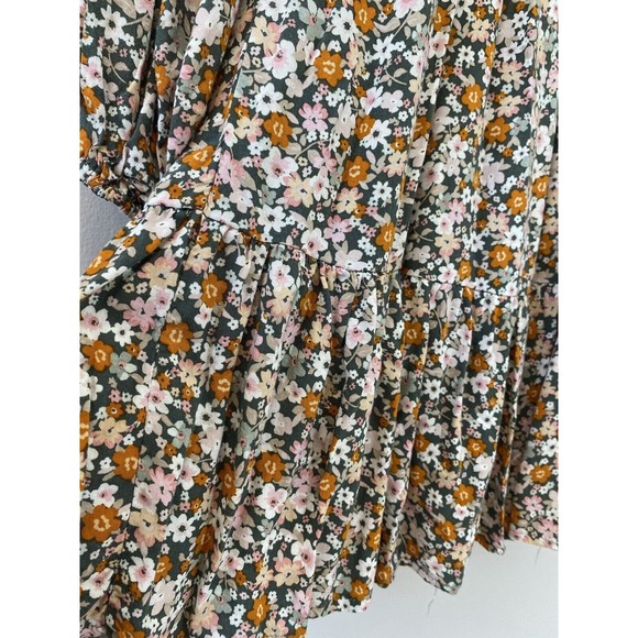 Andree by Unit Floral Long Sleeve Fit & Flare Dress Smocked MEDIUM Bohemian Boho - Picture 4 of 11